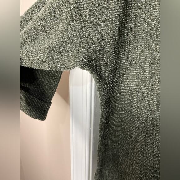 Max Studio Army Green Ribbed 3/4 sleeve Boxy Tunic Lagenlook Top size 2X - Picture 8 of 8